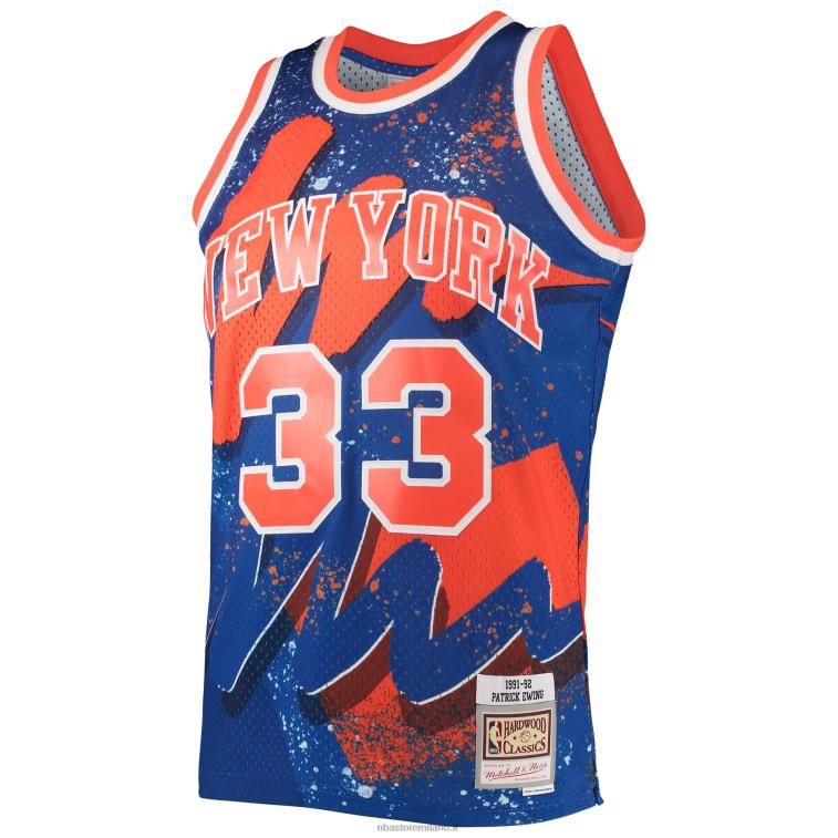 NBA 00F2L5983 new york knicks patrick ewing mitchell & ness blue hardwood classics hyper hoops swingman jersey