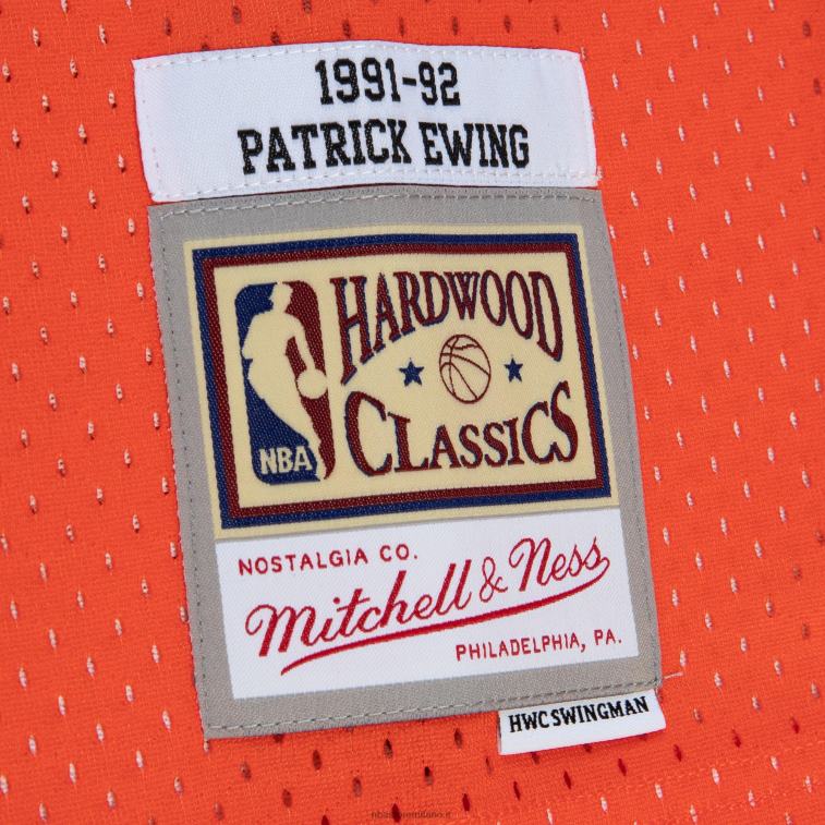 NBA 00F2L614 new york knicks patrick ewing orange/royal hardwood classics fadeaway maglia da giocatore swingman