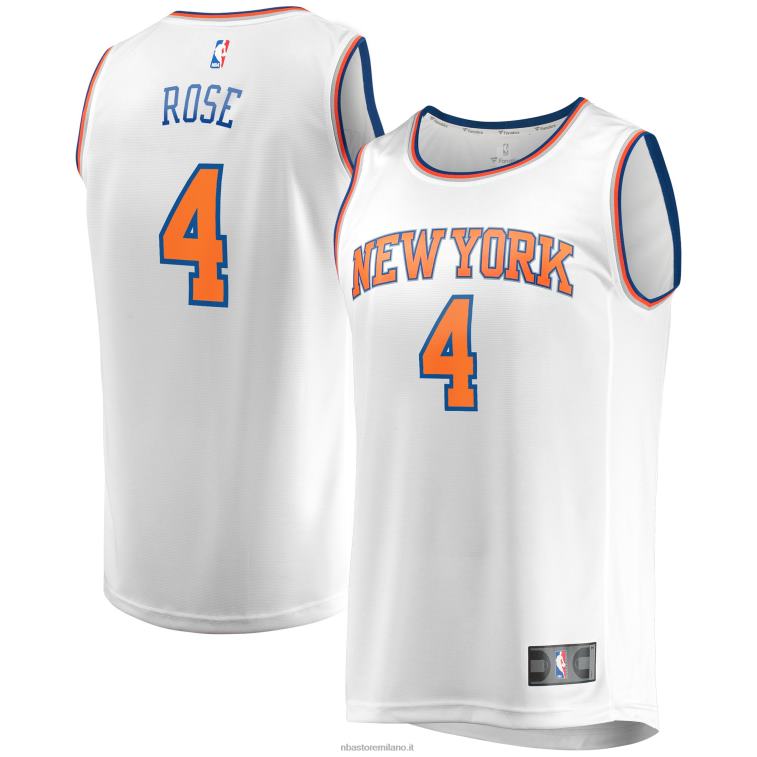 NBA 00F2L683 New York Knicks derrick rose replica maglia bianca fast break