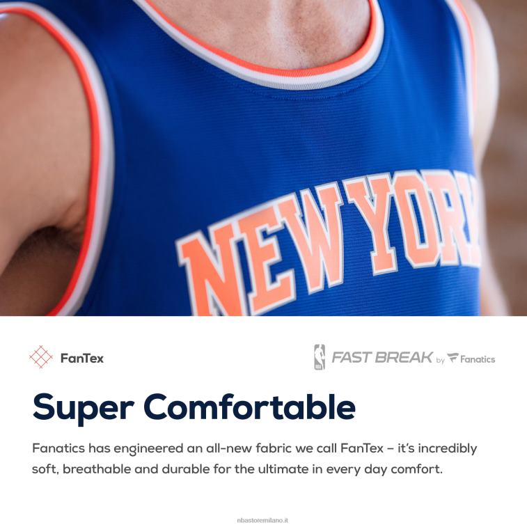 NBA 00F2L76 Maglia New York Knicks Blue Fast Break replica personalizzata