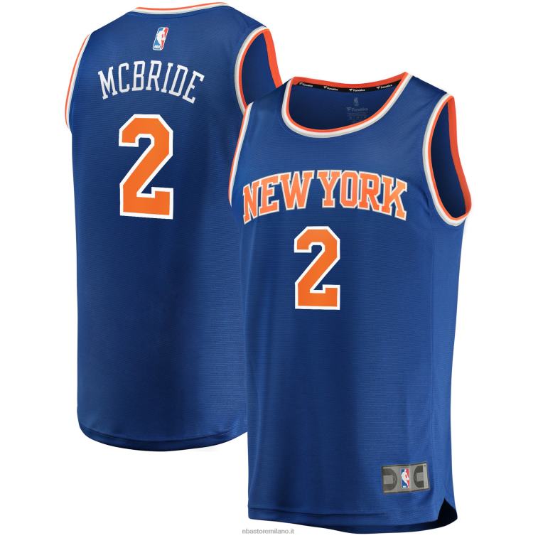 NBA 00F2L8228 New York Knicks Miles McBride maglia replica fast break blu