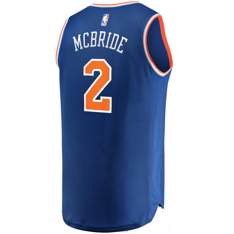 NBA 00F2L8228 New York Knicks Miles McBride maglia replica fast break blu