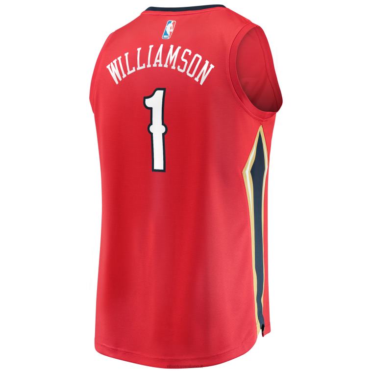 NBA 00F2L1344 new orleans pelicans zion williamson maglia rossa replica fast break