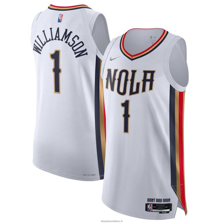 NBA 00F2L1959 new orleans pelicans zion williamson nike maglia bianca swingman