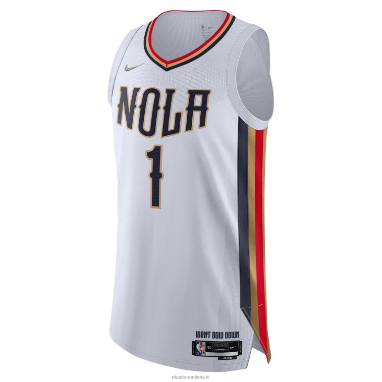 NBA 00F2L1959 new orleans pelicans zion williamson nike maglia bianca swingman