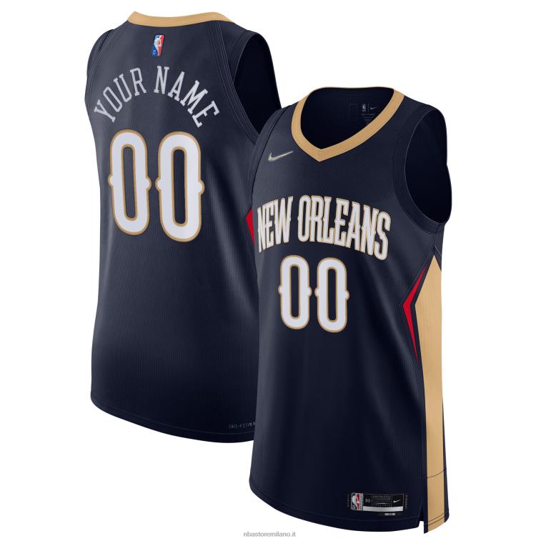 NBA 00F2L2871 new orleans pellicani nike navy diamante swingman maglia personalizzata autentica