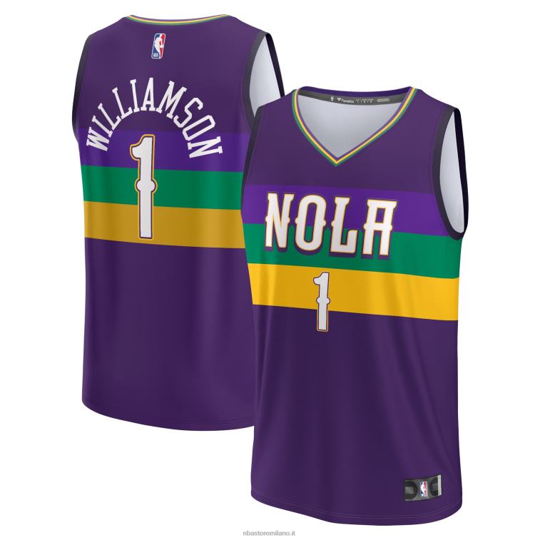 NBA 00F2L309 new orleans pellicani zion williamson maglia viola fastbreak
