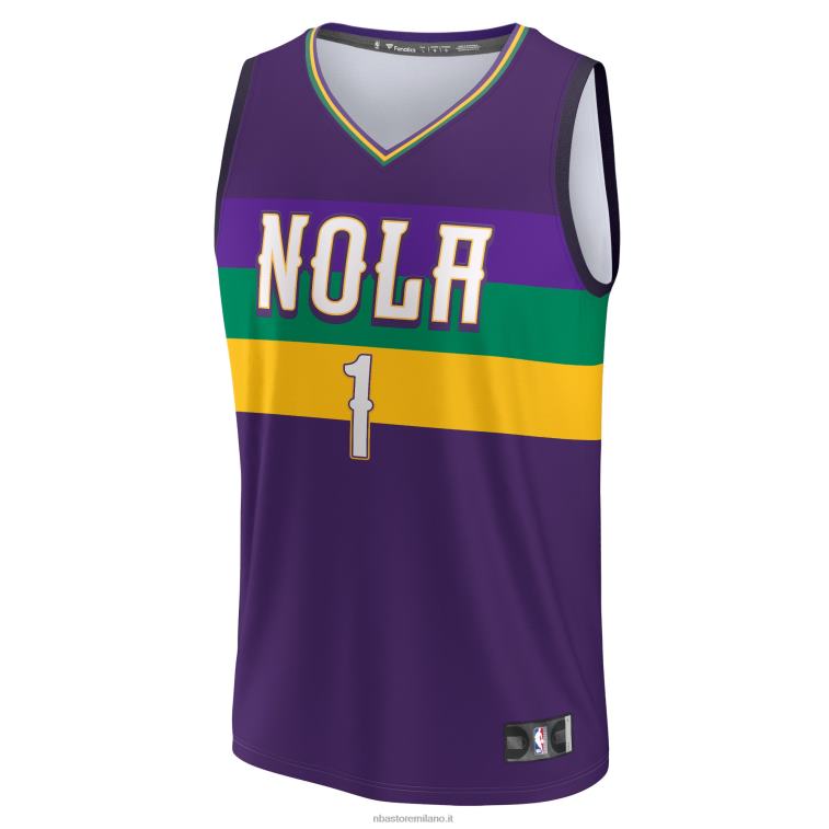 NBA 00F2L309 new orleans pellicani zion williamson maglia viola fastbreak