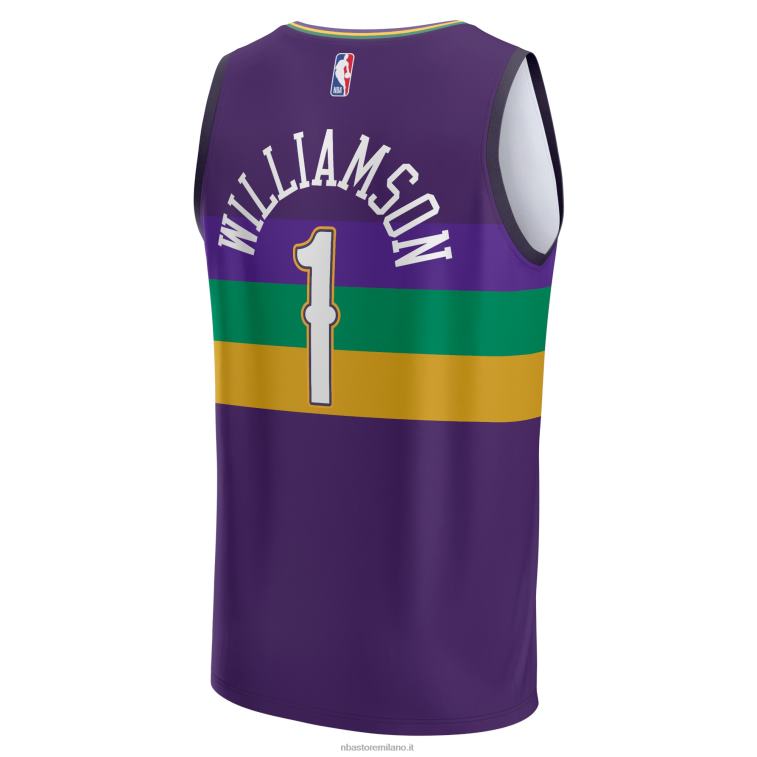 NBA 00F2L309 new orleans pellicani zion williamson maglia viola fastbreak