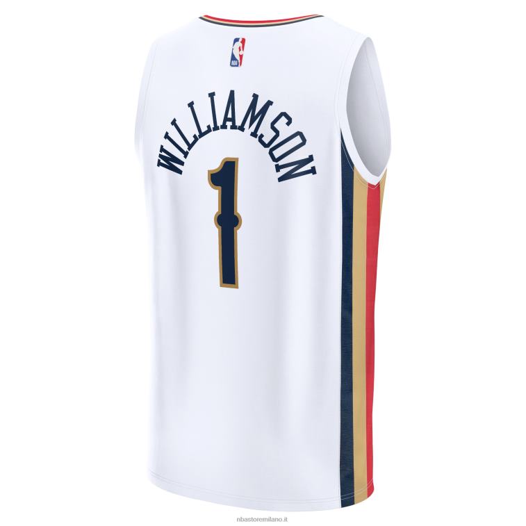 NBA 00F2L3424 New Orleans Pelicans Zion Williamson maglia bianca replica fast break