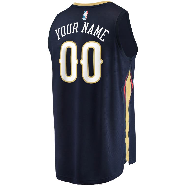 NBA 00F2L3719 New Orleans Pelicans Navy Fast Break Replica Maglia Personalizzata
