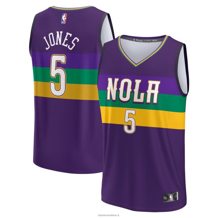 NBA 00F2L4086 new orleans pellicani herbert jones maglia fastbreak viola