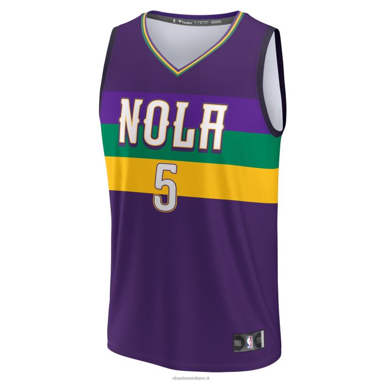NBA 00F2L4086 new orleans pellicani herbert jones maglia fastbreak viola