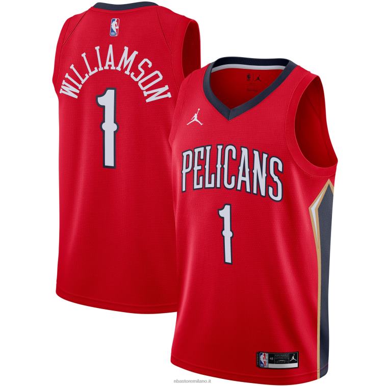 NBA 00F2L414 new orleans pelicans zion williamson jordan maglia rossa swingman marca