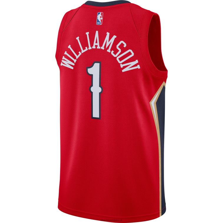 NBA 00F2L414 new orleans pelicans zion williamson jordan maglia rossa swingman marca