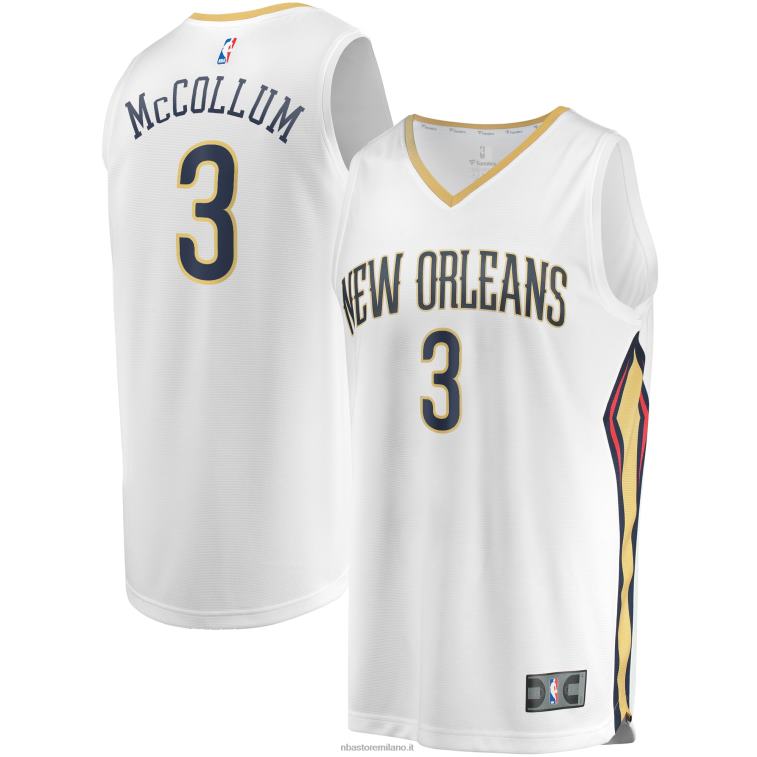 NBA 00F2L4448 new orleans pellicani c.j. maglia replica fast break bianca mccollum