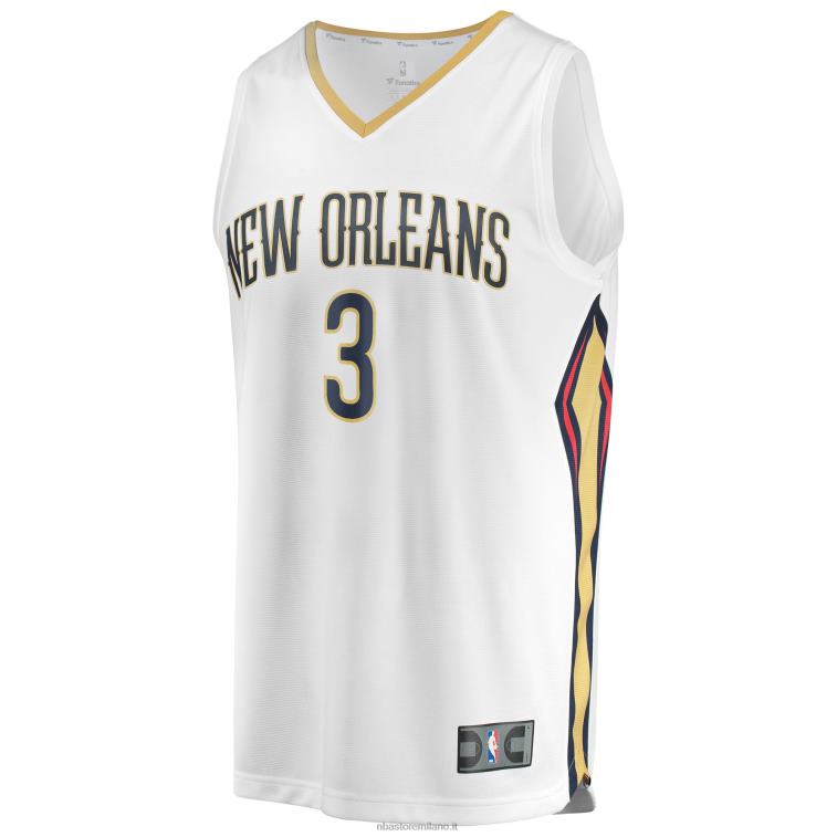 NBA 00F2L4448 new orleans pellicani c.j. maglia replica fast break bianca mccollum