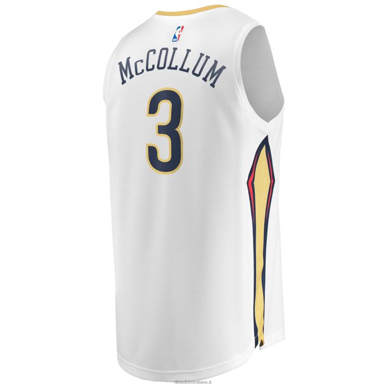 NBA 00F2L4448 new orleans pellicani c.j. maglia replica fast break bianca mccollum