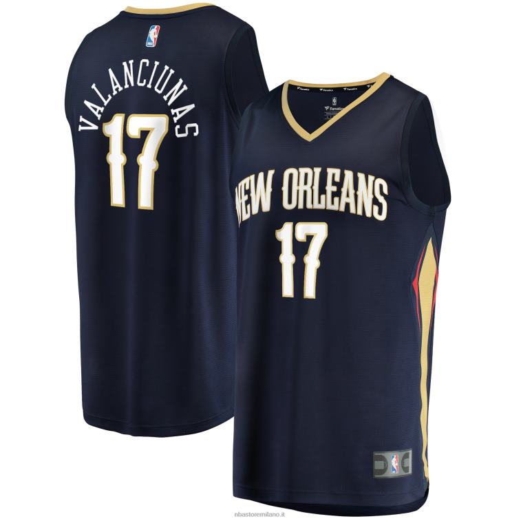 NBA 00F2L4554 new orleans pellicani jonas valanciunas navy replica fast break maglia