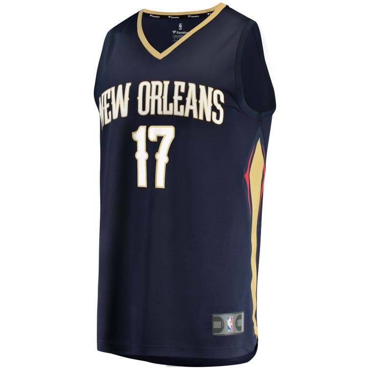 NBA 00F2L4554 new orleans pellicani jonas valanciunas navy replica fast break maglia