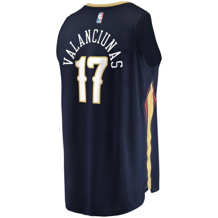 NBA 00F2L4554 new orleans pellicani jonas valanciunas navy replica fast break maglia