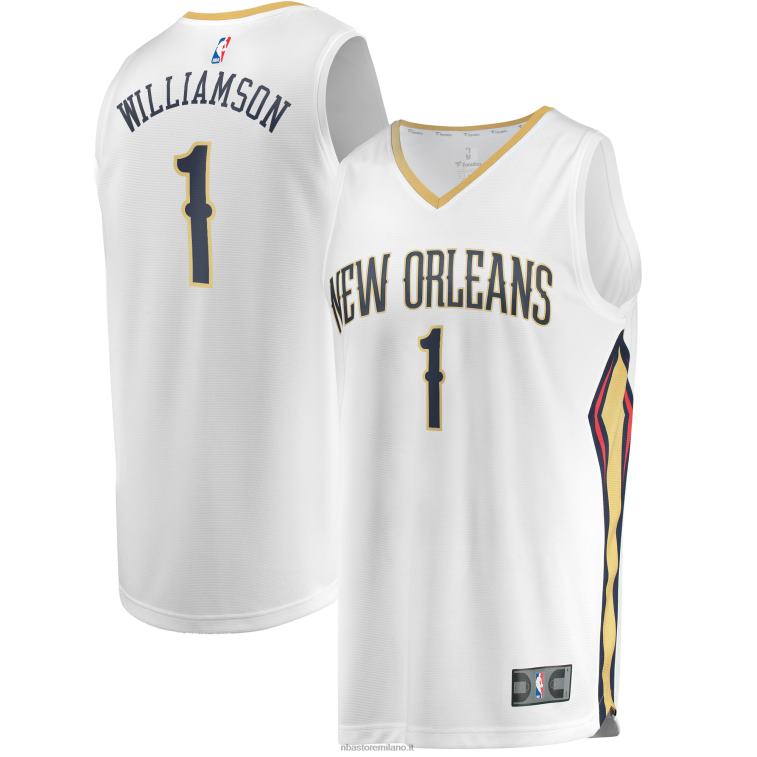 NBA 00F2L4737 New Orleans Pelicans Zion Williamson replica bianco maglia contropiede
