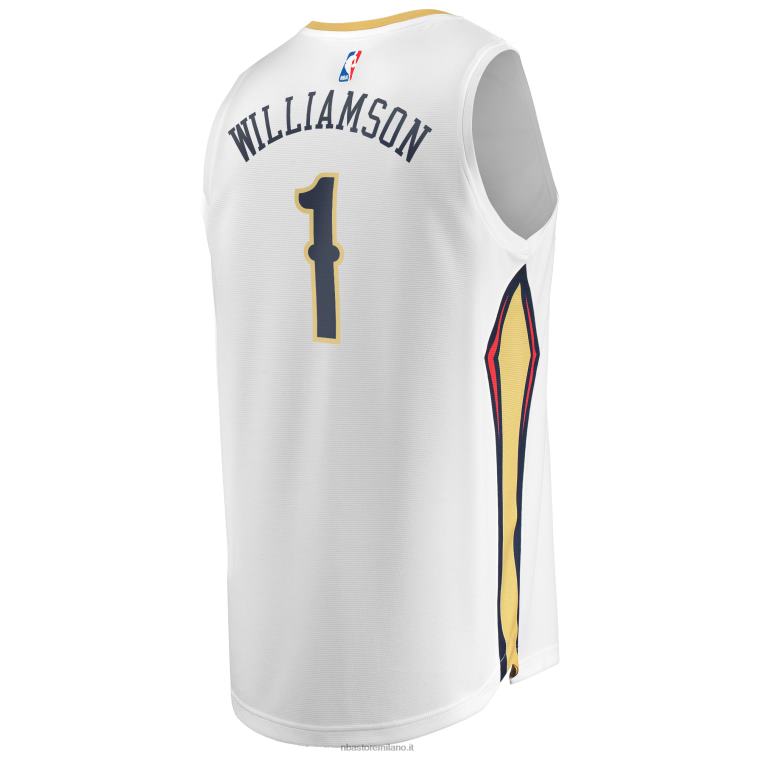 NBA 00F2L4737 New Orleans Pelicans Zion Williamson replica bianco maglia contropiede
