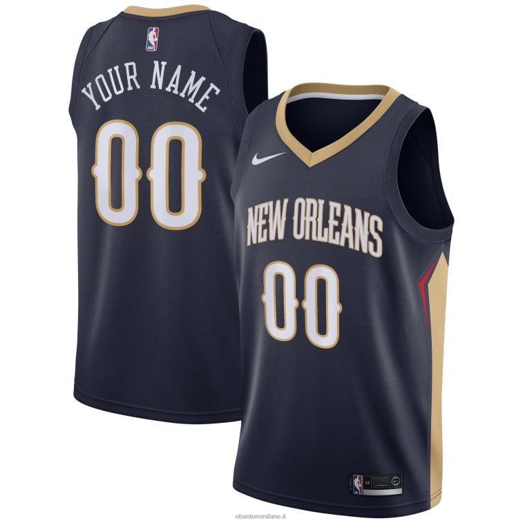NBA 00F2L4889 new orleans pellicani nike navy maglia personalizzata swingman