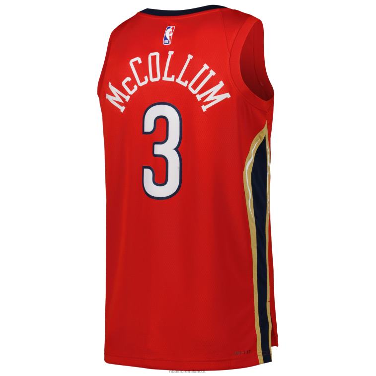 NBA 00F2L5043 new orleans pellicani cj mccollum jordan maglia rossa swingman marca