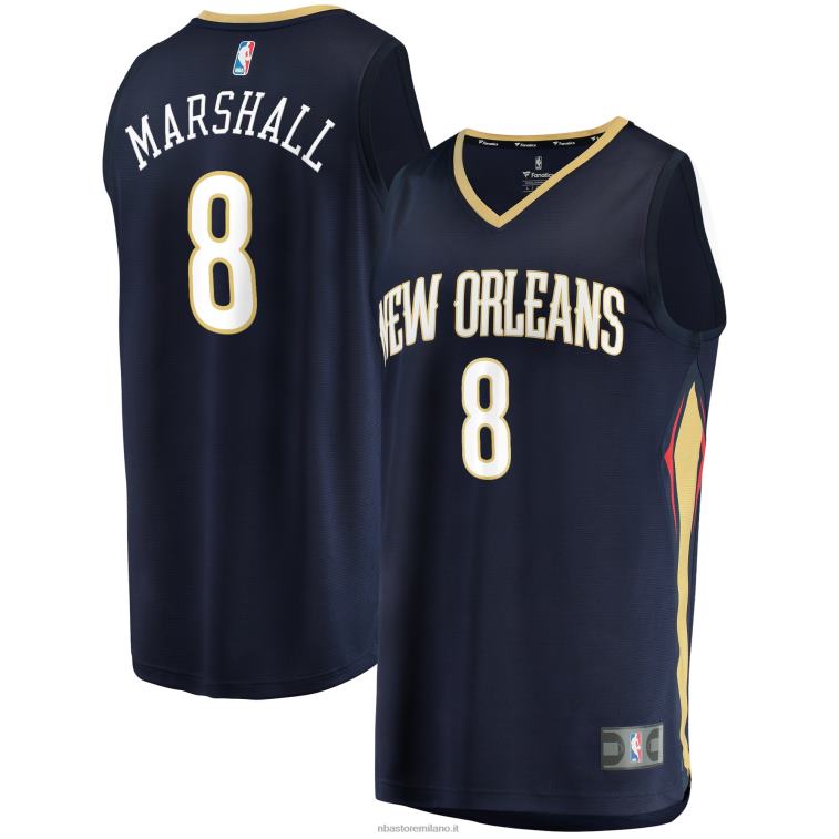 NBA 00F2L6305 New Orleans Pelicans Naji Marshall Navy Fast Break Replica Jersey