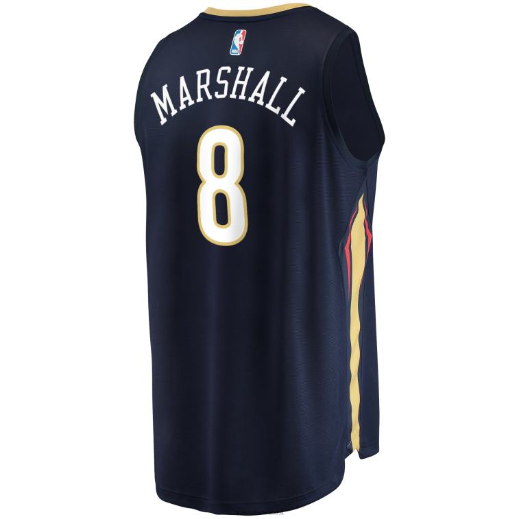 NBA 00F2L6305 New Orleans Pelicans Naji Marshall Navy Fast Break Replica Jersey