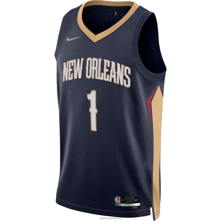 NBA 00F2L6430 new orleans pelicans zion williamson maglia nike navy diamond swingman