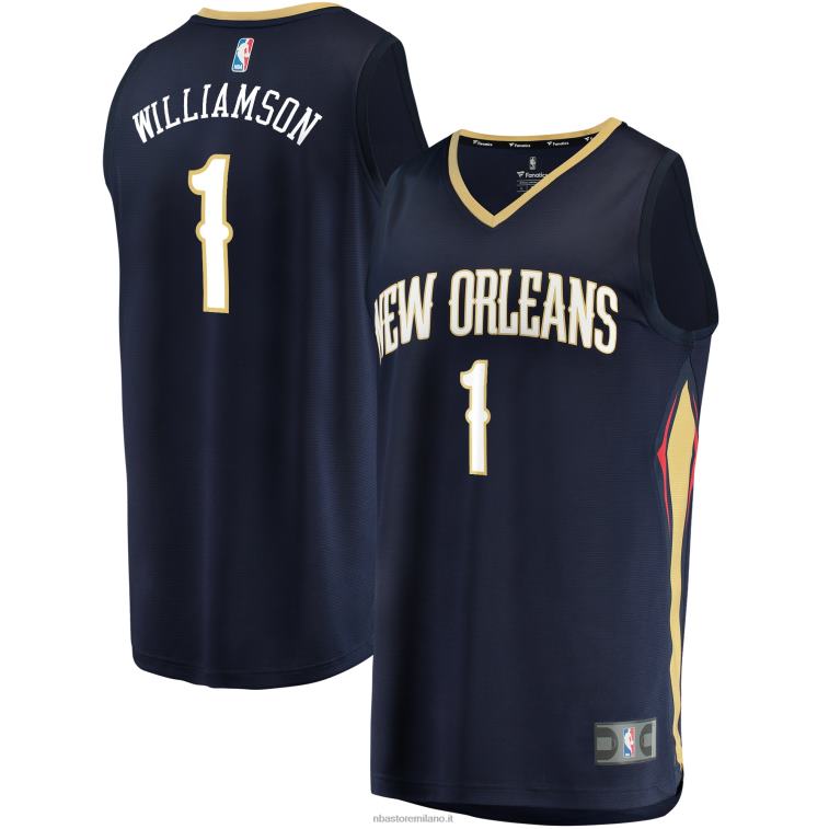NBA 00F2L644 maglia new orleans pellicans zion williamson navy replica fast break