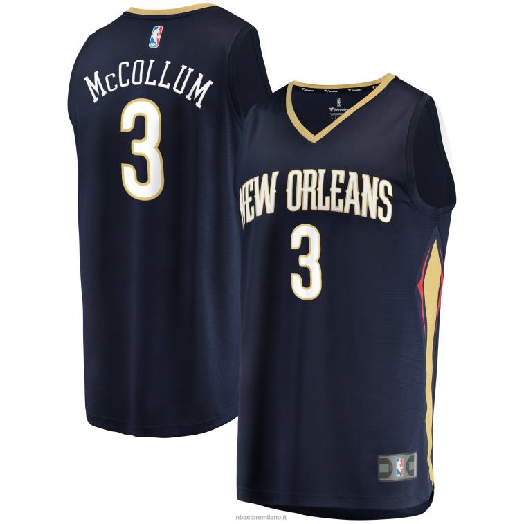 NBA 00F2L7099 new orleans pellicani c.j. mccollum maglia replica fast break blu navy