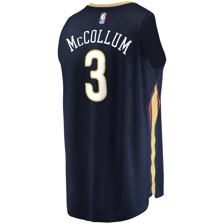 NBA 00F2L7099 new orleans pellicani c.j. mccollum maglia replica fast break blu navy