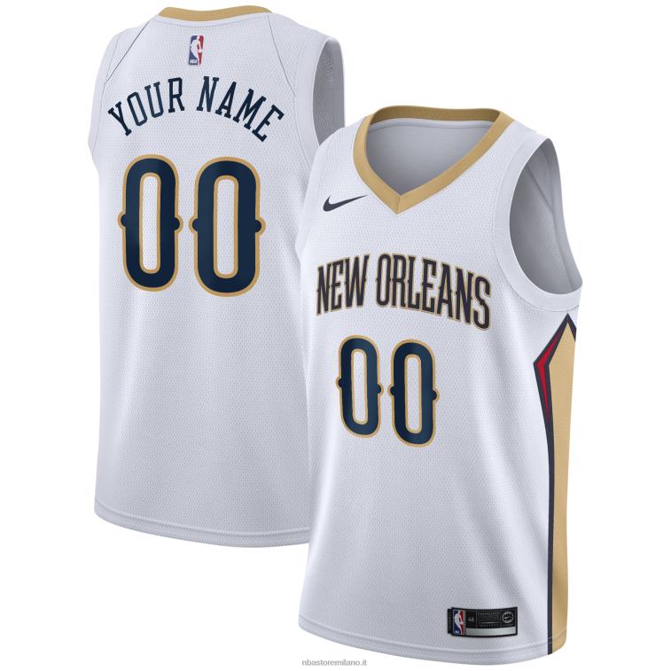 NBA 00F2L7645 new orleans pellicani nike maglia bianca swingman personalizzata