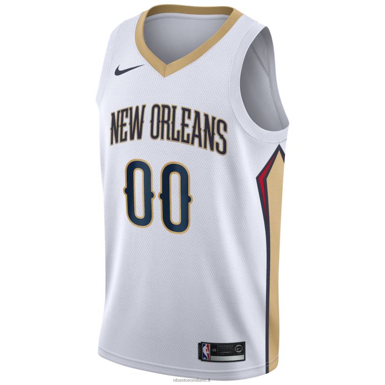 NBA 00F2L7645 new orleans pellicani nike maglia bianca swingman personalizzata