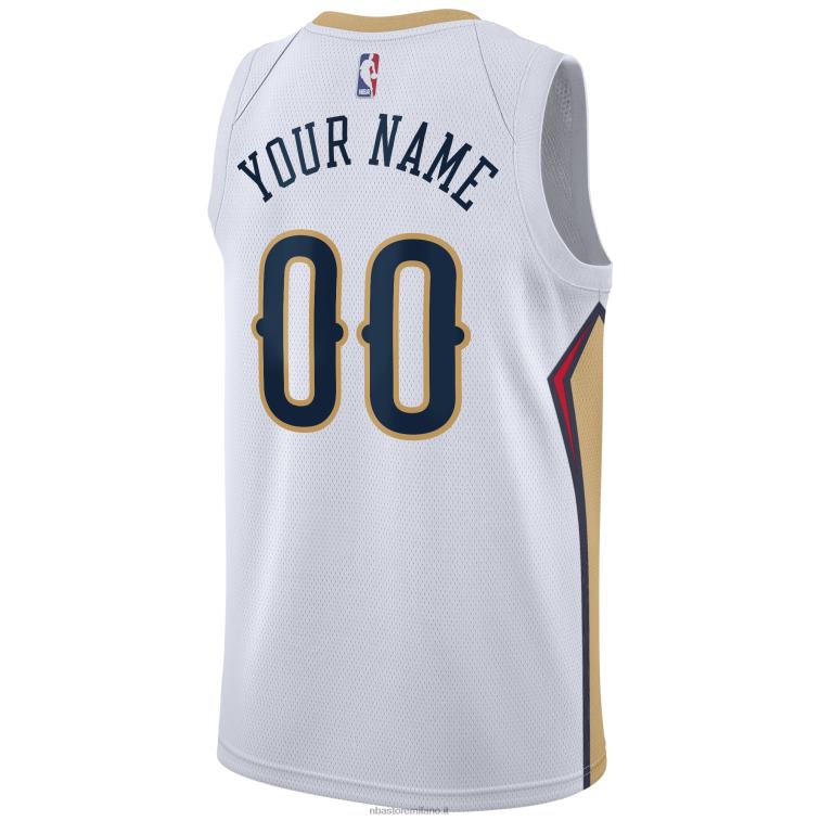 NBA 00F2L7645 new orleans pellicani nike maglia bianca swingman personalizzata