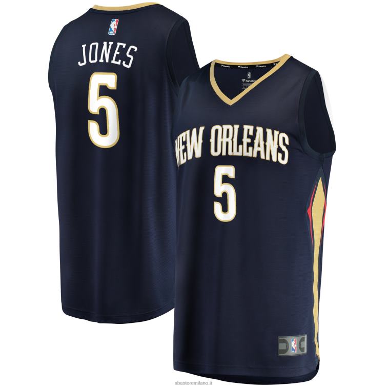 NBA 00F2L7695 new orleans pellicani herbert jones navy replica fast break maglia