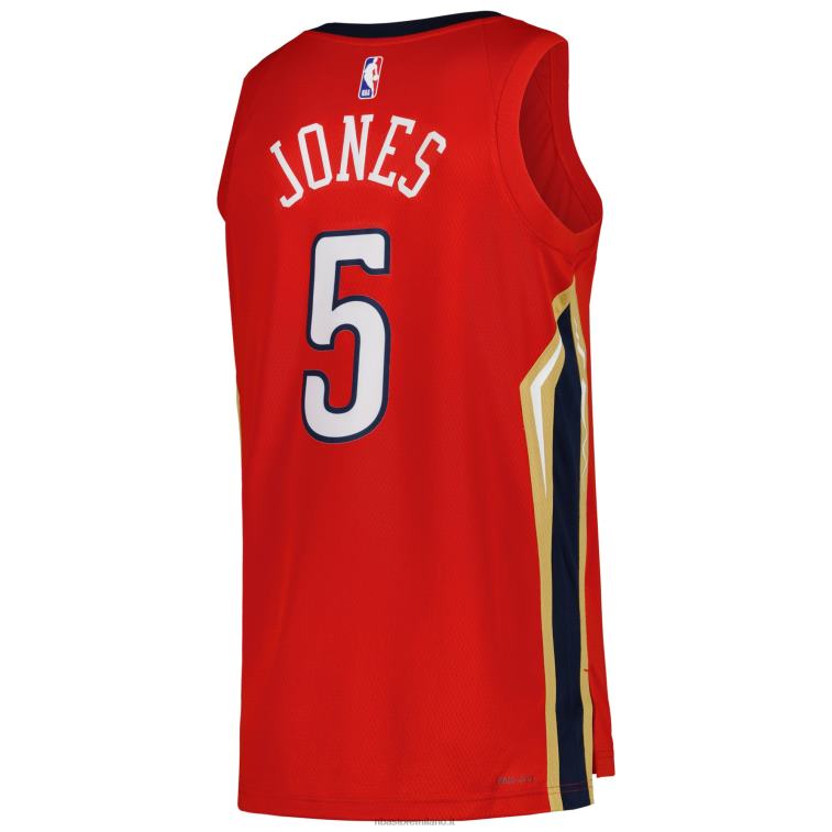 NBA 00F2L7718 new orleans pellicani herbert jones jordan marca maglia rossa replica swingman