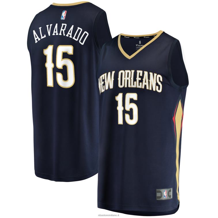 NBA 00F2L849 new orleans pellicani jose alvarado navy replica fast break maglia