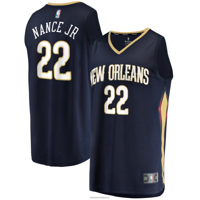 NBA 00F2L8737 pellicani delle new orleans larry nance jr. maglia replica fast break blu navy