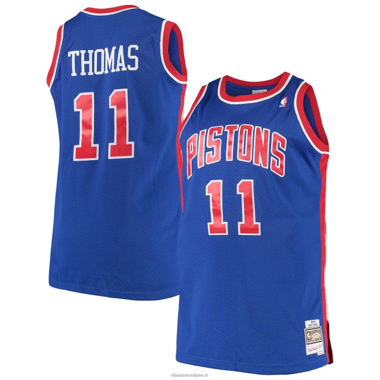 NBA 00F2L1709 detroit pistons isaiah thomas mitchell & ness royal big & tall maglia classica in legno duro