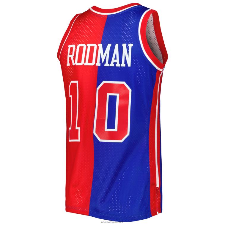 NBA 00F2L1973 detroit pistons dennis rodman blue/red hardwood classics 1988-89 divisa swingman maglia