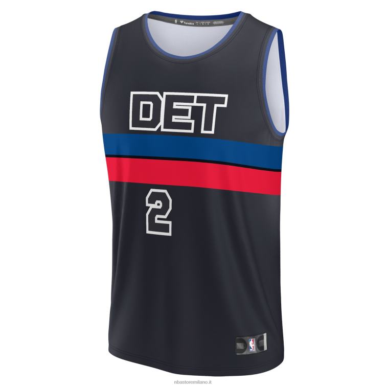 NBA 00F2L259 detroit pistons cade cunningham maglia nera giocatore contropiede