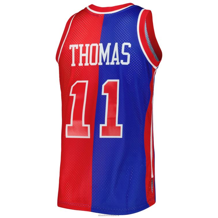 NBA 00F2L2988 detroit pistons isiah thomas blue/red hardwood classics 1988-89 divisa swingman maglia