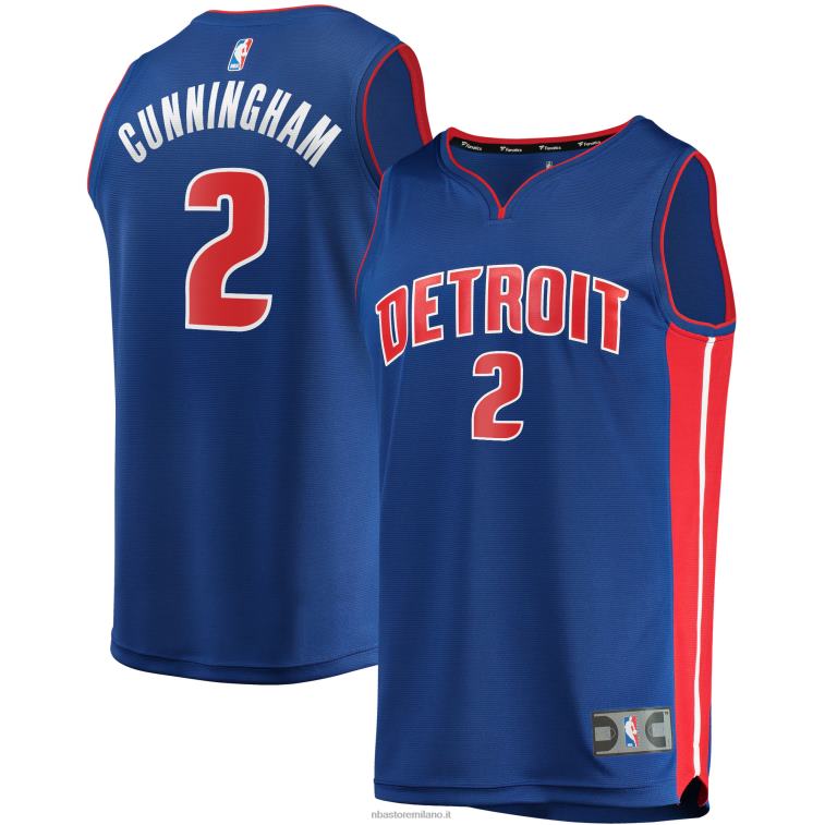 NBA 00F2L3830 maglia detroit pistons cade cunningham replica fast break blu