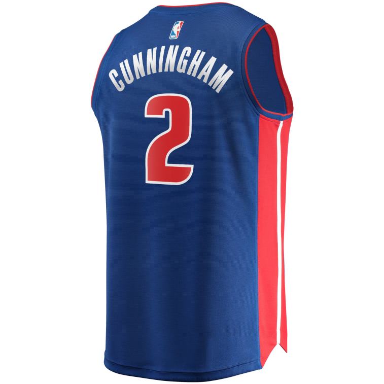 NBA 00F2L3830 maglia detroit pistons cade cunningham replica fast break blu