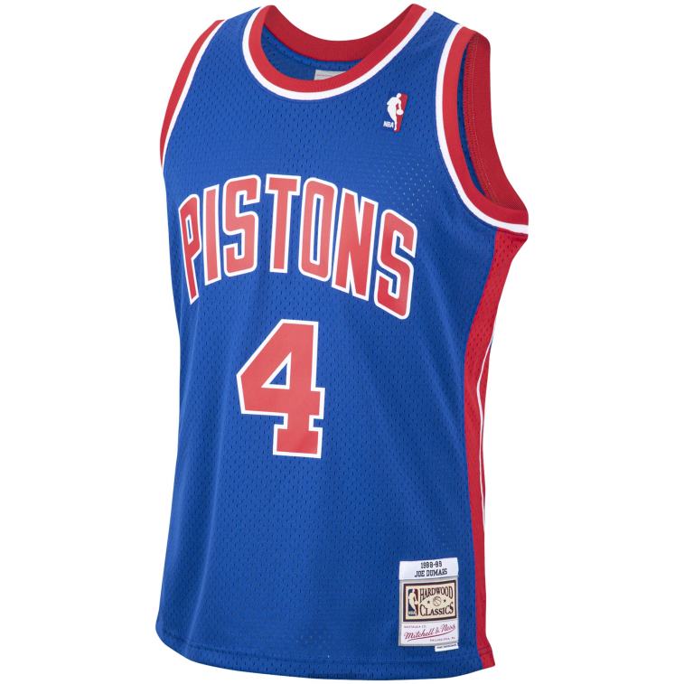 NBA 00F2L4072 detroit pistons joe dumars mitchell & ness blue 1988-89 hardwood classics swingman giocatore maglia