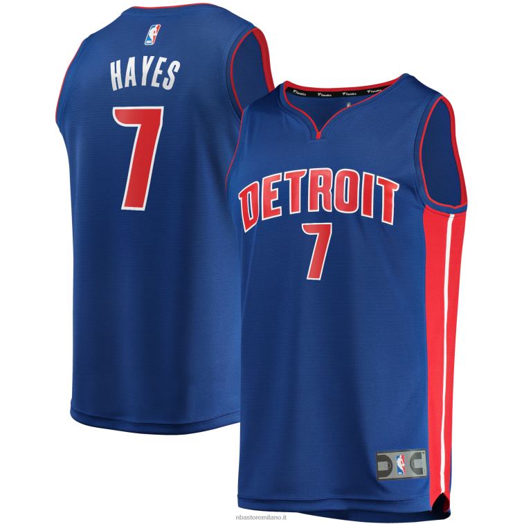 NBA 00F2L4241 detroit pistons killian hayes maglia blu fast break replica